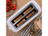 Tostadora - Cecotec Toast&Taste 16000 Extra White, 1630W, 2 ranuras largas extraanchas, 4 tostadas, Soporte para panecillos, Acero inox, White