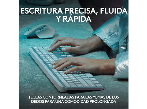 Teclado inalámbrico - Logitech MX Keys S, Bluetooth, USB, Teclas programables, Retroiluminación, Windows/Mac, Blanco