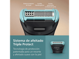 Afeitadora corporal - Philips BG7480/15, 3 Accesorios, 120 min, Autoafilable, Cabezal flexible 2D, Recorta y Afeita, Triple Protect