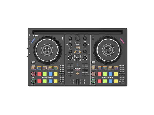 Mezcladora DJ - Vieta Pro Juno, 2 Canales, Power Pass-Through y USB-C, Negro