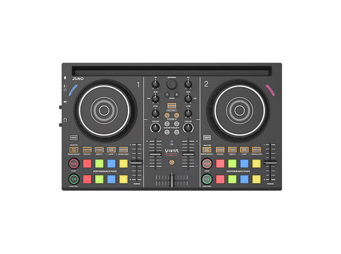 Mezcladora DJ - Vieta Pro Juno, 2 Canales, Power Pass-Through y USB-C, Negro
