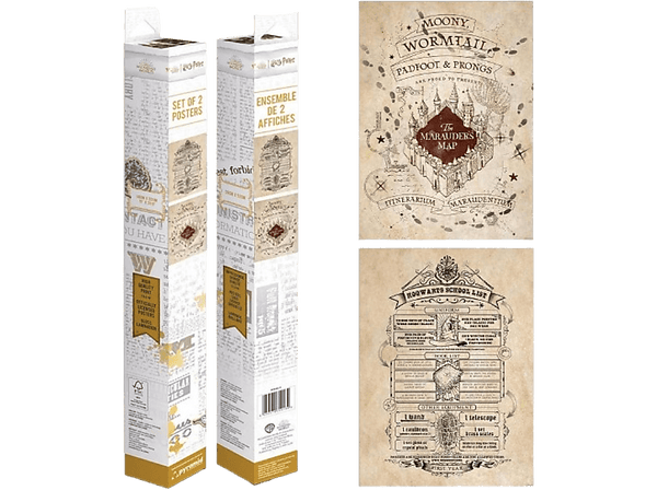 Póster - Pyramid InternationalHarry Potter. Mapa de merodeador y lista de suministros escolares, 2 Pósters, 52 x 38 cm