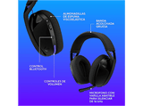 Auriculares gaming - Logitech G G321, Lightspeed-Bluetooth, Micrófono 16 kHz con varilla abatible, 20hs batería, PC, PS4-PS5, Nintendo Switch, Negro