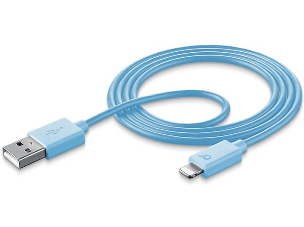 Cable USB - CellularLine USBDATAMFISMARTB, 1m, USB A Lightning, Azul