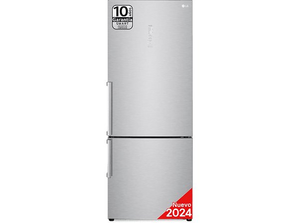 Frigorífico combi - LG GBB569NSAGB, Total No Frost, 185 cm, 462 L, Acero inoxidable