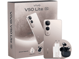 Móvil - vivo V50 Lite, Titanium Gold, 256 GB, 8 GB RAM, 6.77 AMOLED, MediaTek Dimensity 6300, 6500mAh, Incluye Cargador+Auriculares