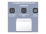 Congelador horizontal - Candy CCHH 3012E, 300L, Altura 84 cm, Motor Inverter, Convertible a frigorífico, Blanco