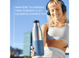 Botella - Tefal Bludrop N3110710, O,5 l, Acero Inox, Bebidas calientes 12hs, Bebidas frías 24hs, Quick Press, Azul