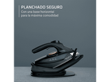 Plancha de vapor - Rowenta DE6725 Freemove Force, Sin Cable, 2600 W, 220 g/min, 0,25 L, Suela de acero inox, Azul