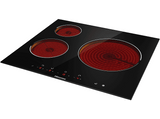 Placa vitrocerámica - Hisense E6322C 3, 3 zonas, Zona XL 30 cm, Control táctil, 60 cm, Negro