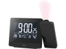 Reloj despertador inteligente - Hama Plus Charge, Proyección en techo o pared, Conexión USB, Higrómetro, Negro