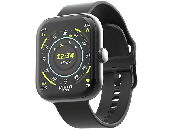 Smartwatch - Vieta Beat 7, AMOLED 1.96", Aleación de zinc, Bluetooth, Autonomía 168 h, IP67, Negro