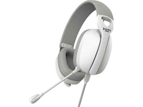 Auriculares gaming - Vieta Pro Aura, Circumaurales, Con Cable, Ajustable, Función Mute, Blanco y Negro