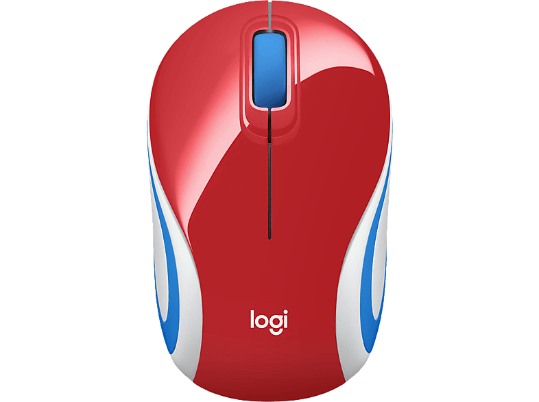 Ratón inalámbrico - Logitech Wireless Mini Mouse M187, 1000 ppp, Rojo