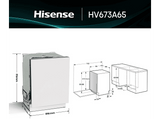 Lavavajillas integrable - Hisense HV673A65, 16 servicios, 7 programas, 59.8 cm, Tercera Bandeja, Wi Fi, Sin Panelar