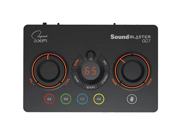 Tarjeta de sonido DJ - Creative Sound Blaster GC7, Controles simples e intuitivos, Sistema DSP dual avanzado, Surround virtual 7.1, Negro
