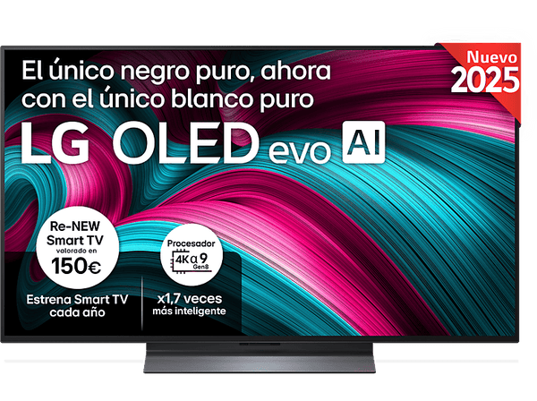 TV OLED 48" - LG OLED48C55LA, OLED 4K, Procesador Inteligente α9 AI Processor 4K Gen8, Smart TV, DVB-T2 (H.265), Negro