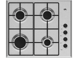 Placa de gas - OK OBH 4641-3, 4 zonas, Zona grande 10 cm, 58 cm, Acero inoxidable