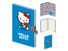 Libreta - Sherwood Hello Kitty, 240 hojas, Cierre con candado, Tapas duras con acabado en tela