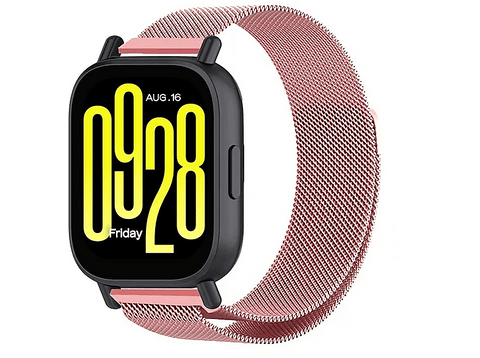 Pack Correas - Friendly License FRSWB107, Acero inoxidable, Compatible con Redmi Watch 5  active y 5 lite, Milanesa Plata y Rosa