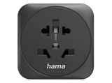 Adaptador de viaje - Hama 00223460, 1 Puerto USB-C y 1 puerto USB-A, Negro