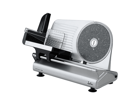 Cortafiambres - Jata JECF1054, 200W, Regulador de Corte de Precisión de 0 a 15 mm, Base Antideslizante, Cuchilla INOX Stonite 22cm, Plata