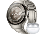 Smartwatch - Huawei Watch 5, 46mm, 32 GB, NFC, Llamadas celulares eSIM, Titanio + FreeBuds6I