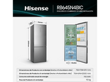 Frigorífico combi - Hisense RB645N4BIC, Total No Frost, 200 cm, Ancho 70 cm, 495 l, Metal Tech Cooling, Motor Inverter, Inox