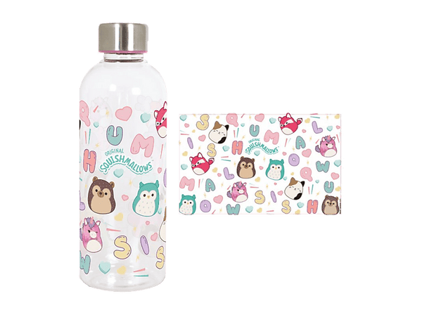 Botella - Sherwood Squishmallows, 850 ml, Plástico libre de BPA, Transparente
