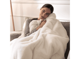 Manta eléctrica - Daga Relax Suave Elegante, 150 W, 6 niveles de temperatura, Calentamiento rápido, Crema