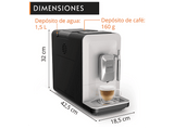 Cafetera superautomática - KRUPS My Coffee EA201B, 3 recetas de café, Táctil, Molinillo, Bandeja de goteo extraíble, Compacta, 15 bares, Gris