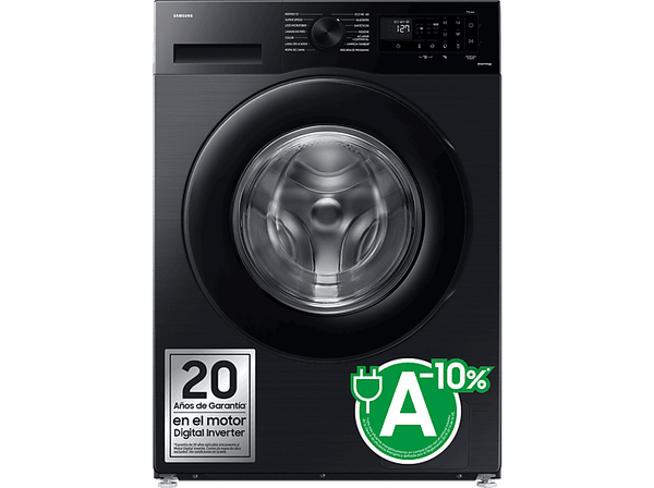 Lavadora carga frontal - Samsung WW11DG5B25ABEC, 11kg, 1400 rpm, 12 programas, AI EcoBubble™, Negro