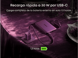 Powerbank - Baseus PicoGo AM52, 10000 mAh, 45 W, Qi2.2 de 25W, USB-C, Carga inalámbrica, Carga rápida, Multidispositivo, Certificado CCC, Dark Cherry