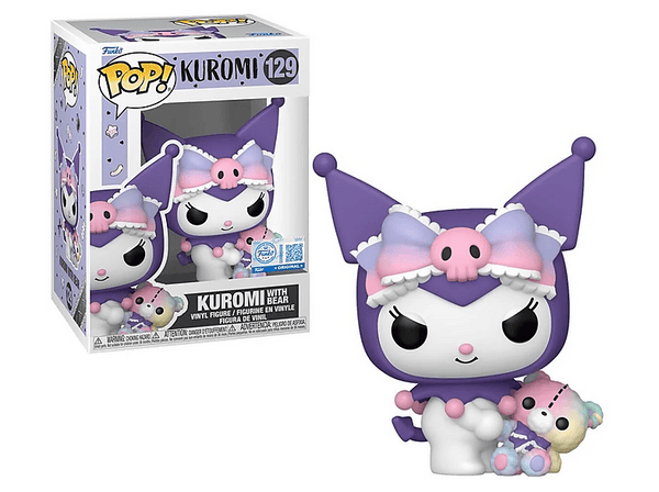 Figura Funko Pop! - Kuromi - Kuromi with bear, 9 cm, Vinilo