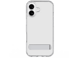 Funda móvil - CellularLine CLEAR STAND, Para iPhone 17, Esquinas reforzadas, Anti-amarilleo, Con soporte integrado, Antibacteriana, Transparente