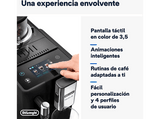 Cafetera superautomática - De'Longhi Rivelia EXAM440.35.B, Molinillo integrado, Espumador leche, Táctil, 4 perfiles, 8 recetas, 19bar, 1450W, Negro