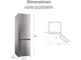 Frigorífico combi - Haier 2D HDW1620DNPK, 377L, Total No Frost, 200cm, Motor Inverter, Wi-Fi, Inox