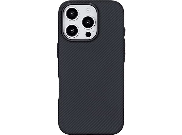 Funda - Isy ISC 3744, Compatible con iPhone 16 Pro, Resistente a golpes, Negro Carbón