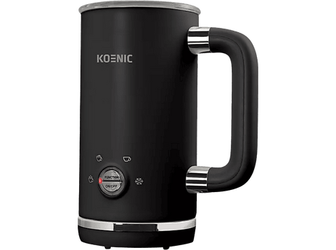 Espumador de leche - Koenic KMF 15321 B, 500 W, Tapa, 0.3 l, 220-240 V / 50 Hz, Acero inoxidable,  Negro