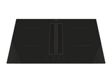 Placa inducción con extractor integrado - Candy CIH8I4CF, Inducción, 1800 W, 9 Niveles Potencia, 4 Zonas Cocción, 480 m³/h, Negro