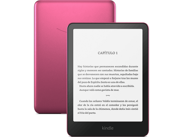 eBook - Amazon Kindle Paperwhite Signature Edition, 7", 32 GB, 300 ppi, Luz frontal autorregulable, Autonomía de semanas, Frambuesa metalizado