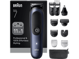 Afeitadora multifunción - Braun Recortadora todo en 1 Series 7 AIO7540, Kit De Styling 11 en 1, Lámina ProBlade, AutoSense, Wet& Dry, Azul