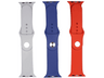 Pack Correas - Friendly License, Apple Watch 42/44/45 mm, Cierre click, Gris, Azul, Rojo