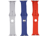 Pack Correas - Friendly License, Apple Watch 42/44/45 mm, Cierre click, Gris, Azul, Rojo