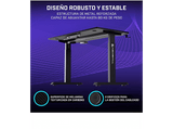 Mesa gaming - Newskill Belenor PRO, MFD + Metal, Ajustable en Altura 72-122 cm, Soporte Auriculares, Negro