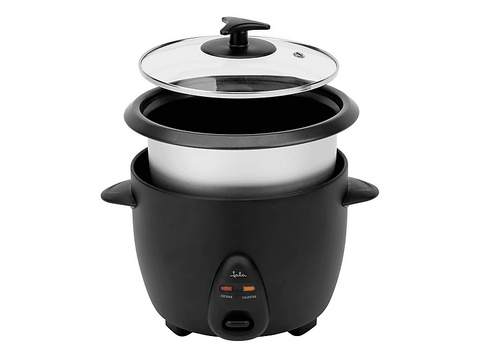 Arrocera - Jata JEAR2510, 400 W, 1 l, Selector de Programas, Rapa de Vidrio Templado, Negro