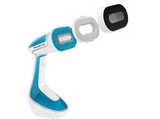 Plancha de vapor vertical - Rowenta Pure Tex DR9530D1, 1700 W, 0.2 l, 90 g/min, Suela cerámica, Azul y Blanco