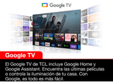 TV LED 43 - TCL 43P635, LCD, 4K HDR TV, Google TV, Control por voz, Wifi, Dolby Audio, HDR10, Negro