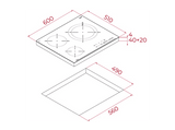 Placa vitrocerámica - Teka TBC 63620, 3 Zonas, 27 cm Zona Grande, 60 cm, 5300W, Táctil, Negro
