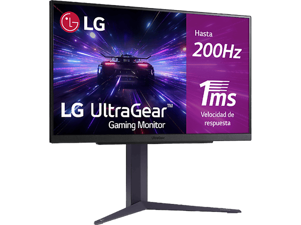 Monitor gaming - LG UltraGear™ 27GS85Q-B, 27" QHD, 200 Hz, 1 ms, IPS, 2x HDMI, AMD FreeSync™, HDR10, Altura ajustable, Negro